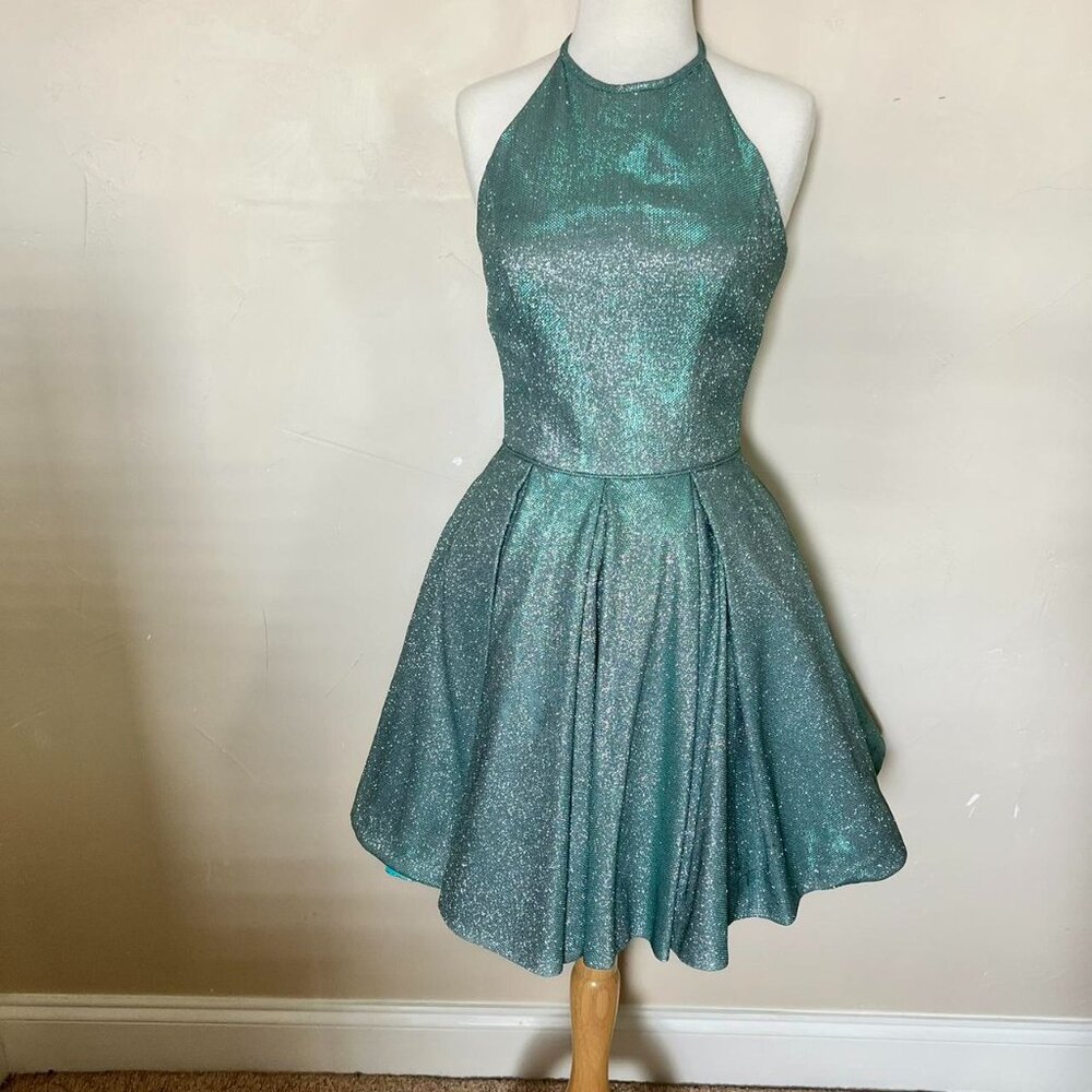 Sherri Hill Women's Green and Blue Dress